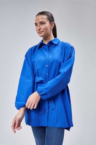 lurex moda Cămașă cu curea plisată pe umeri