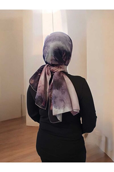 Tasarım İthal krep batik desen mor şal
