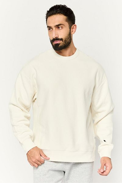 Champion Men Sportswear Fit Long Sleeves Running Sweatshirt, Off White