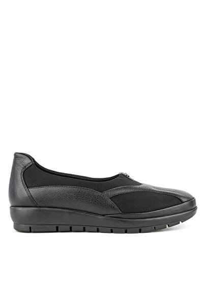 Muya Yoda 6 - Women's Black Leather Shoes with Anatomical Sole and Bone Protr...