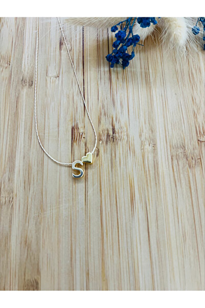 ESNEVA Kalpli S Harfi Isim Baş Harf Kolye Ince Tasarım Zarif Kolye