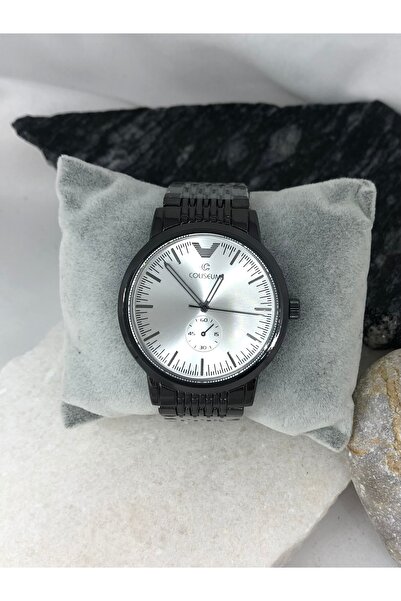 Coliseum Round Inside White Black Men's Wrist Watch