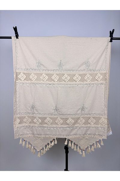 Buldan Concept Linen Curtain with Tulip Pattern