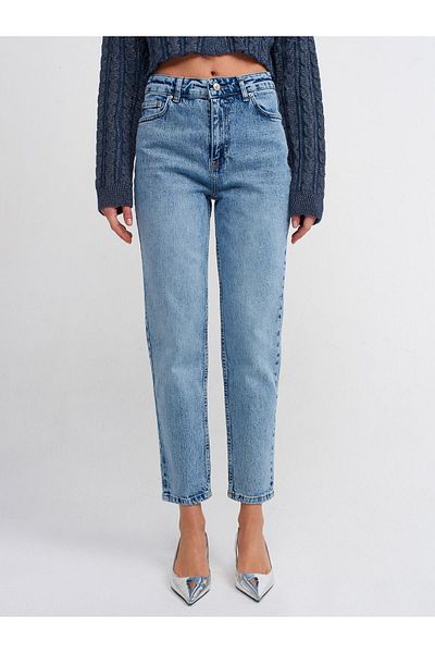 LİMABEL Gizem Milano Noul sezon Lara Ciqulata Maria Pantaloni Mom Jean pentru femei, spălați cu zăpadă