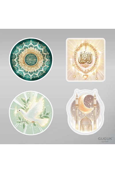 GUGUK مجموعة ملصقات القيم الدينية