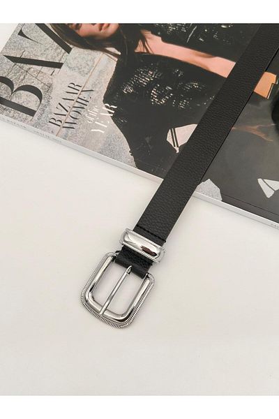 MODAM HİFA Poly Buckle Silver Femei Curea Pantaloni Curea Rochie Curea Cămașă Curea Jachetă