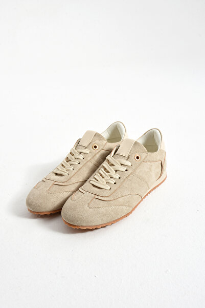 Friend & Trend Süet Bağcıklı Düz Taban Sneaker Kadın Spor Ayakkabı
