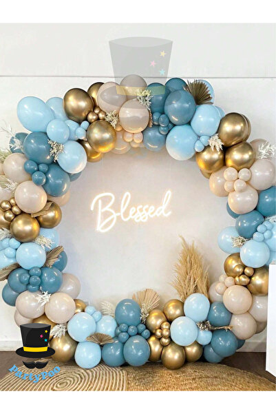 PartyPoo مجموعة بالونات زجاجية زرقاء مكونة من 40 قطعة |   مجموعة تزيين وديكور...