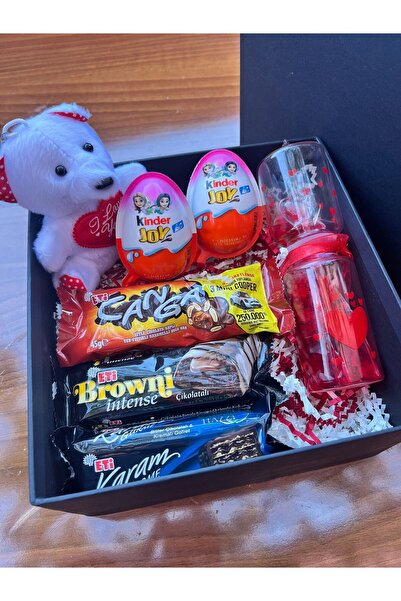 Flurose Hediyelik Ayıcık Kalpli Kolye Aşk Ölçer Ve Çikolatalar Sevgiliye Hedi...