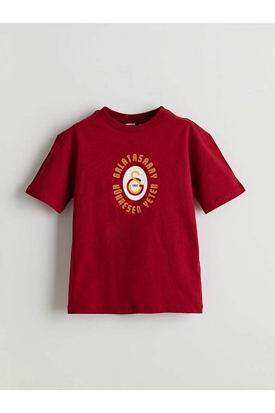 LC Waikiki Lcw Kids Red Crew Neck Printed Boys T-Shirt