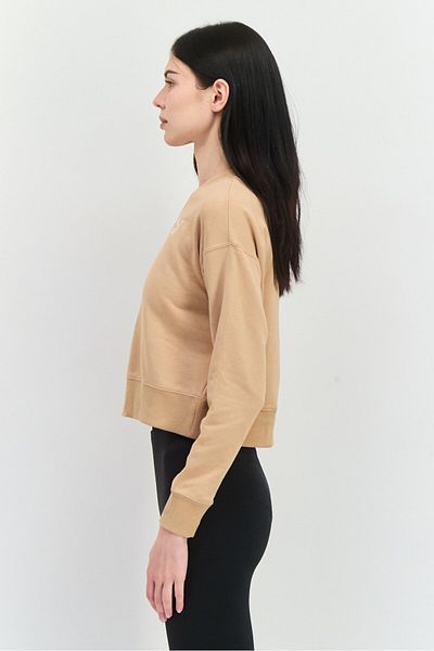 Puma Women Relaxed Fit Long Sleeves Outdoor Sweatshirt, Tan
