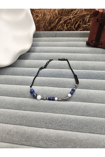 AURA Men's Steel Bracelet,Natural Stone Steel Special Design Bracelet