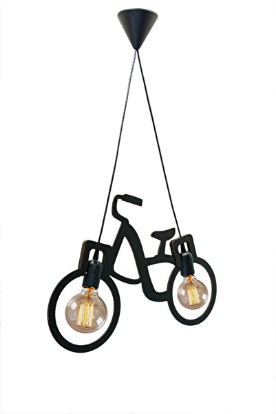 Leiste Ahşap Wooden Siyah Bisiklet Sarkıt Avize Ahşap Lüks Rustik Modern Dekoratif Lamba Çocuk Odası Avize