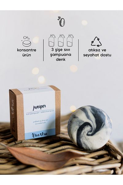 Olea Vera Juniper 90gr Sulfate-Free Hair Scalp Solid Shampoo - Problem