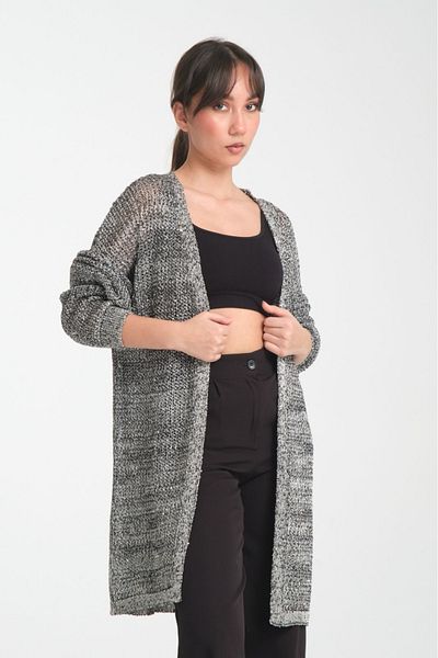 Su Moda Women's Clothing Long Cardigan Sequin Buttonless Long Sleeve Comfortable Fit Relax Knitwear Cardigan