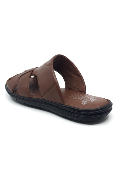 Luis Figo 100% Leather Orthopedic Men's Daily Large Size Slippers 39-49