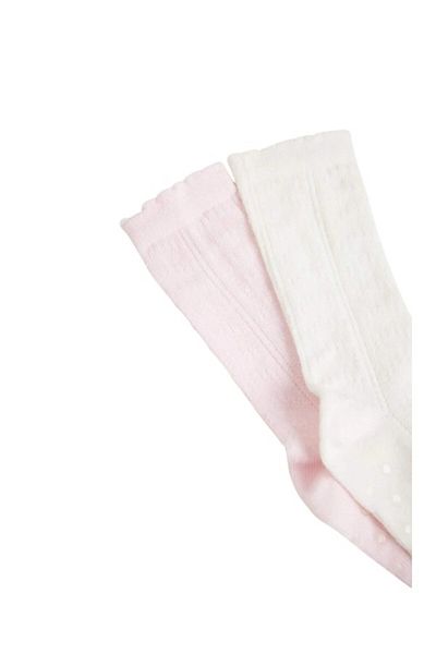 DeFacto Baby Girl Anti-Slip Sole 2-Piece Cotton Knee Socks C9088A5