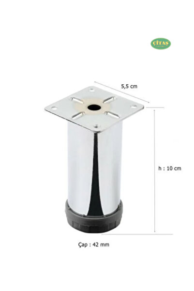 ÇİTAŞ 4 Pcs 10 cm Metal Furniture-Couch-Cabinet Leg