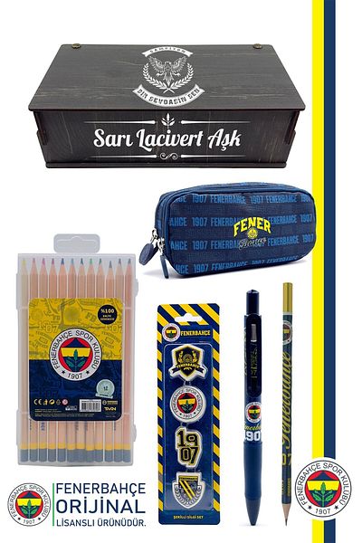 Fenerbahçe Original Licensed Pen Pen Holder Dry Paint Eraser Gift Set