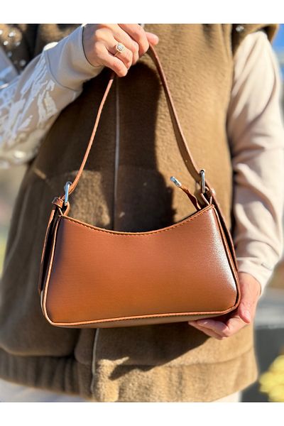 DEV 3 ADAM Tan Women's Baguette Stylish Hand and Shoulder Bag with Adjustable Strap