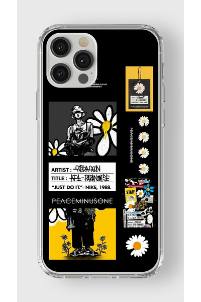 Multitronic حافظة شفافة مطبوعة بتصميم Peaceminusone متوافقة مع هاتف iPhone 16...