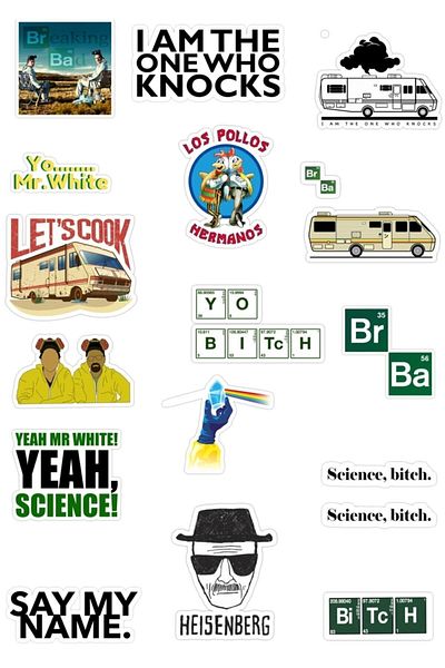 Major Selection Σετ αυτοκόλλητων Breaking Bad Series - Κατάλληλο για τηλέφωνο, υπολογιστή και άλλη επιφάνεια