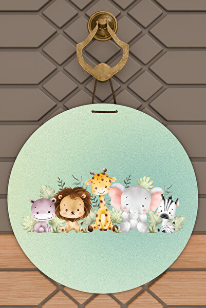 Dormot Home Σύγχρονη ψηφιακή εκτύπωση Πράσινο σκηνικό Animal Kingdom Στολίδι ...