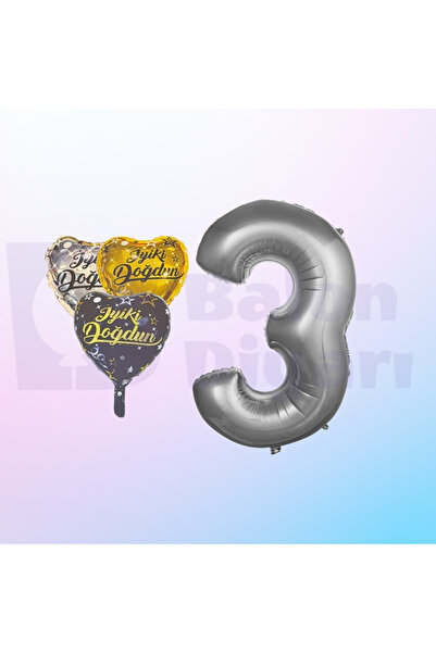 BALON DİYARI مجموعة بالونات من رقائق الفويل مكتوبة على شكل قلب وأرقام عيد ميل...
