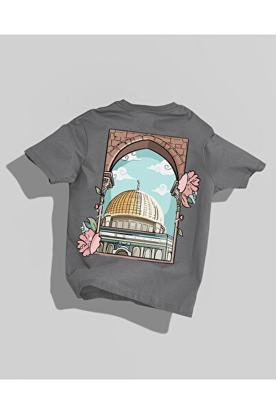 Nulivez تي شيرت بتصميم فلسطين مطبوع على الظهر عالي الجودة للجنسين