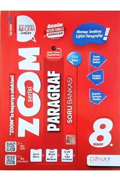 Günay Yayınları GÜNAY YAYINLARI ZOOM SERİSİ 8.SINIF PARAGRAF SORU BANKASI