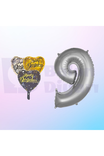 BALON DİYARI مجموعة بالونات من رقائق الفويل مكتوبة على شكل قلب وأرقام عيد ميل...