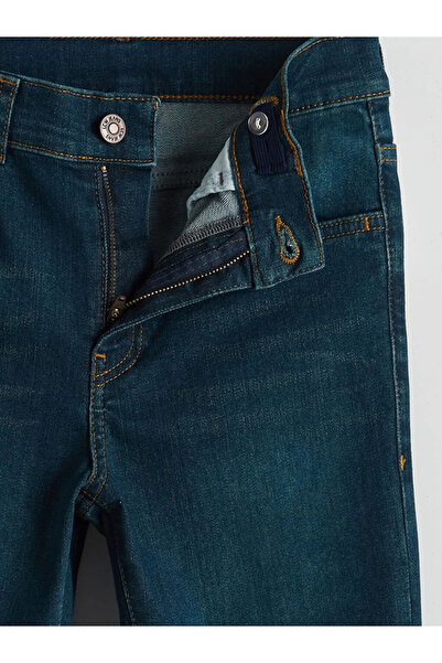 LC Waikiki LCW Kids İndigo Beli Ayarlanabilir Lastikli Erkek Çocuk Jean Pantolon