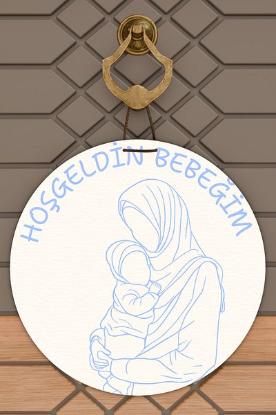 Rugmood Ornament pentru ușă pentru bebeluș cu imprimare digitală modernă