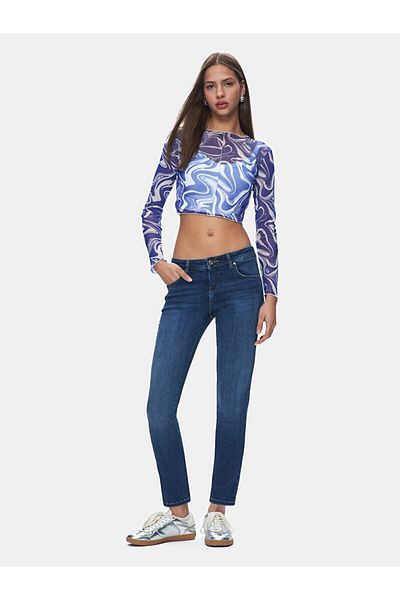 Ltb Pantaloni de piele cu talie joasă Alessıa