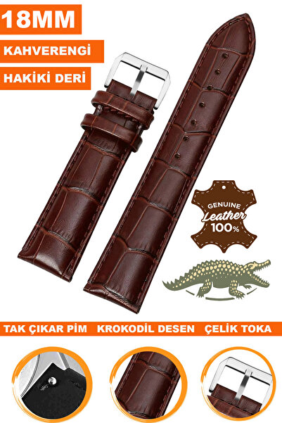 COBRA 18mm Fossil-Welder-Casio-Seiko-Omega-Armani Saat Uyumlu Hakiki Deri Saa...