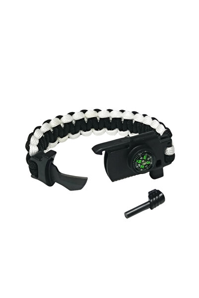 Gorgeous Black White Unisex Bracelet Compass Magnesium Stick Sports Bracelet