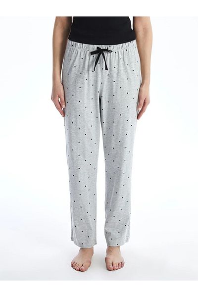 LC Waikiki Lcw Dream Gray Elastic Waist Polka Dot Women's Sleepwear Bottom