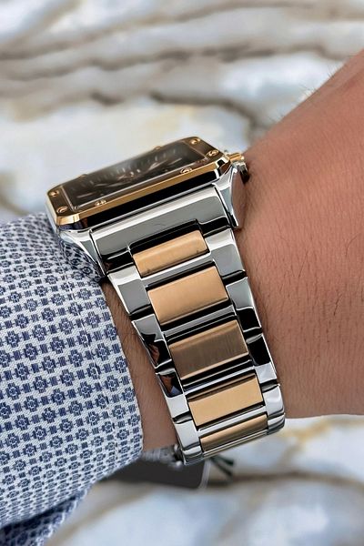 Ferrucci men's Wristwatch - Silver-Rose Color, Steel Cord and Case, 3 ATM Bracelet, Zmfer116