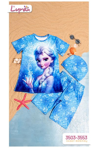 Bilge Trend Top, costum de baie, colanți pentru fete Elsa Hijab Set de costum de baie pentru piscină