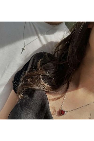 YuChic You Are in My Red Heart - Gothic Couple Necklace Set, Dear Friend Necklace