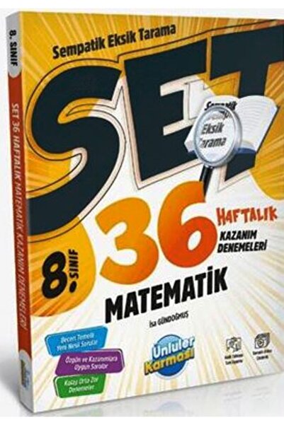 Ünlüler Karması Yayınları 8. Sınıf LGS Matematik 36 Haftalık Kazanım Denemeleri