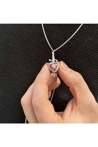 YuChic You Are in My Red Heart - Gothic Couple Necklace Set, Dear Friend Necklace