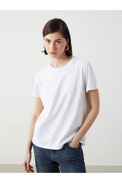 LC Waikiki Tricou alb pentru femei LCW Vision cu decolteu