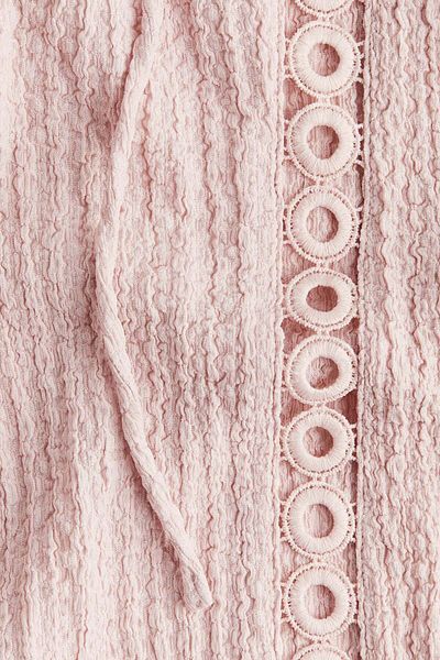 H&M Lace-inset crinkled blouse