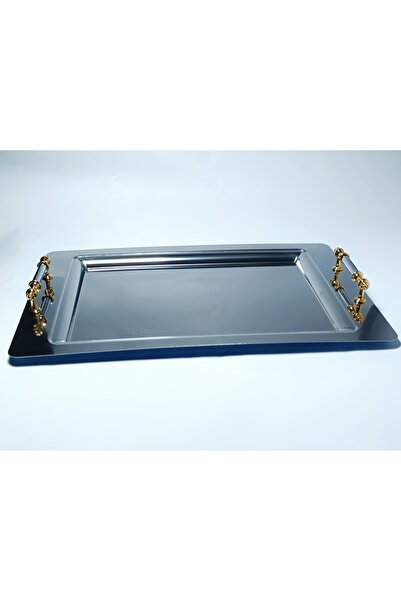 PARILTI HOME COLLECTİON صينية تقديم الشاي والقهوة الفاخرة من الفولاذ مع تفاصي...