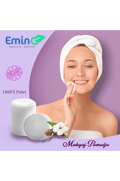 Emino Organic Round Makeup Cotton Pad Disc Cotton 1000 Pcs