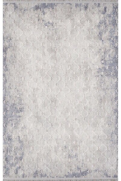 Artemis Halı Artex Gri Mavi Modern Saçaklı Halı 02503a
