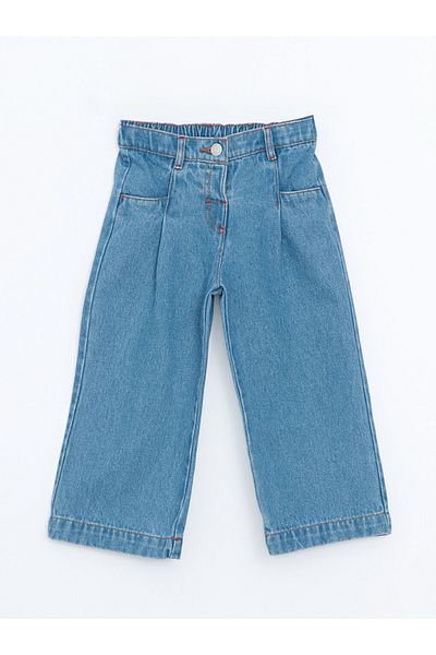 LC Waikiki Pantaloni de jeans pentru fete Indigo cu talie elastică