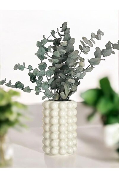 gözde hobi Vasă cu bule albă Gökdehobi | Vasă cu bule pentru ghiveci de flori decorativ | Vasă decorativă multifuncțională