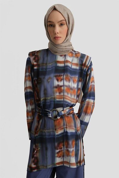 Armine Misty Purple Asymmetrical Padded Tunic - 25Y4602
